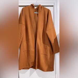 Women's plus size Hooded Cardigan Dark brown XL